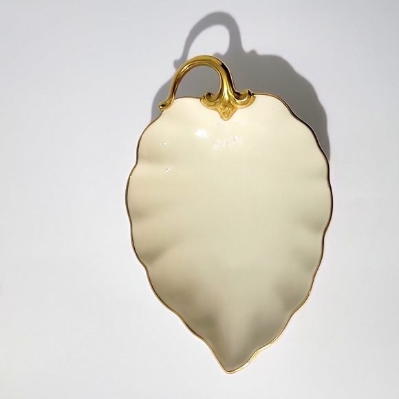 Lenox Other - Lenox Hand Decorated 24K Gold Trim Leaf Dish